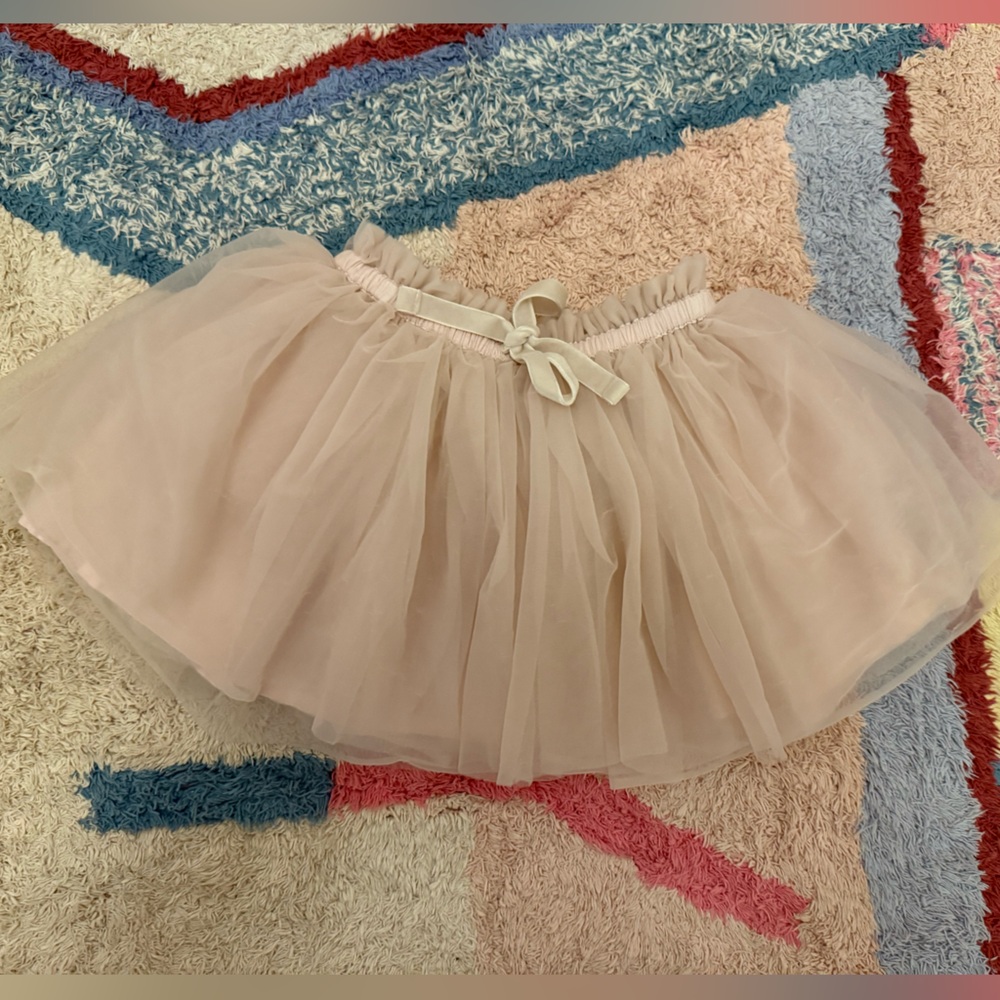 Elegant Pink Tulle Skirt with velvet bow detail